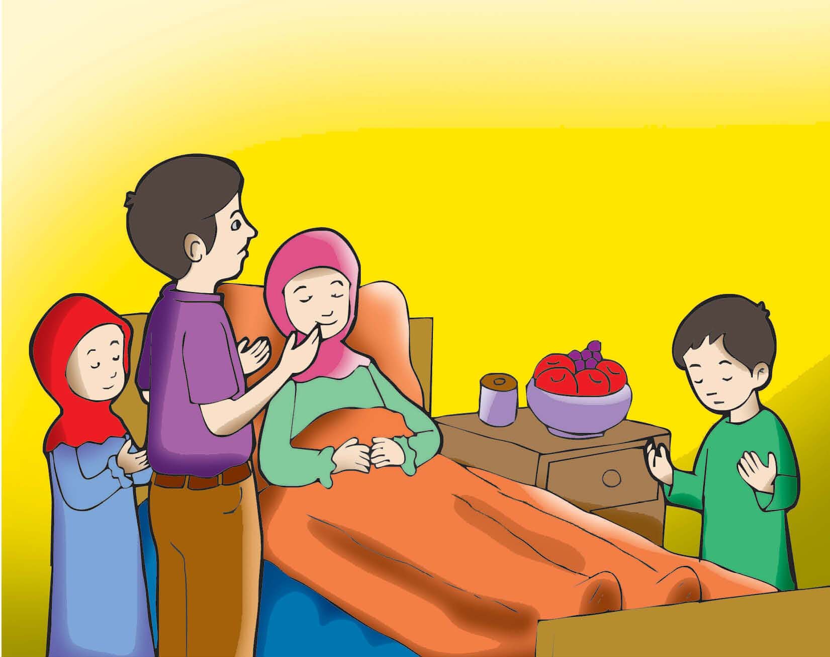 Pray for people who are sick so that Allah Ta'ala can heal them quickly. (1)