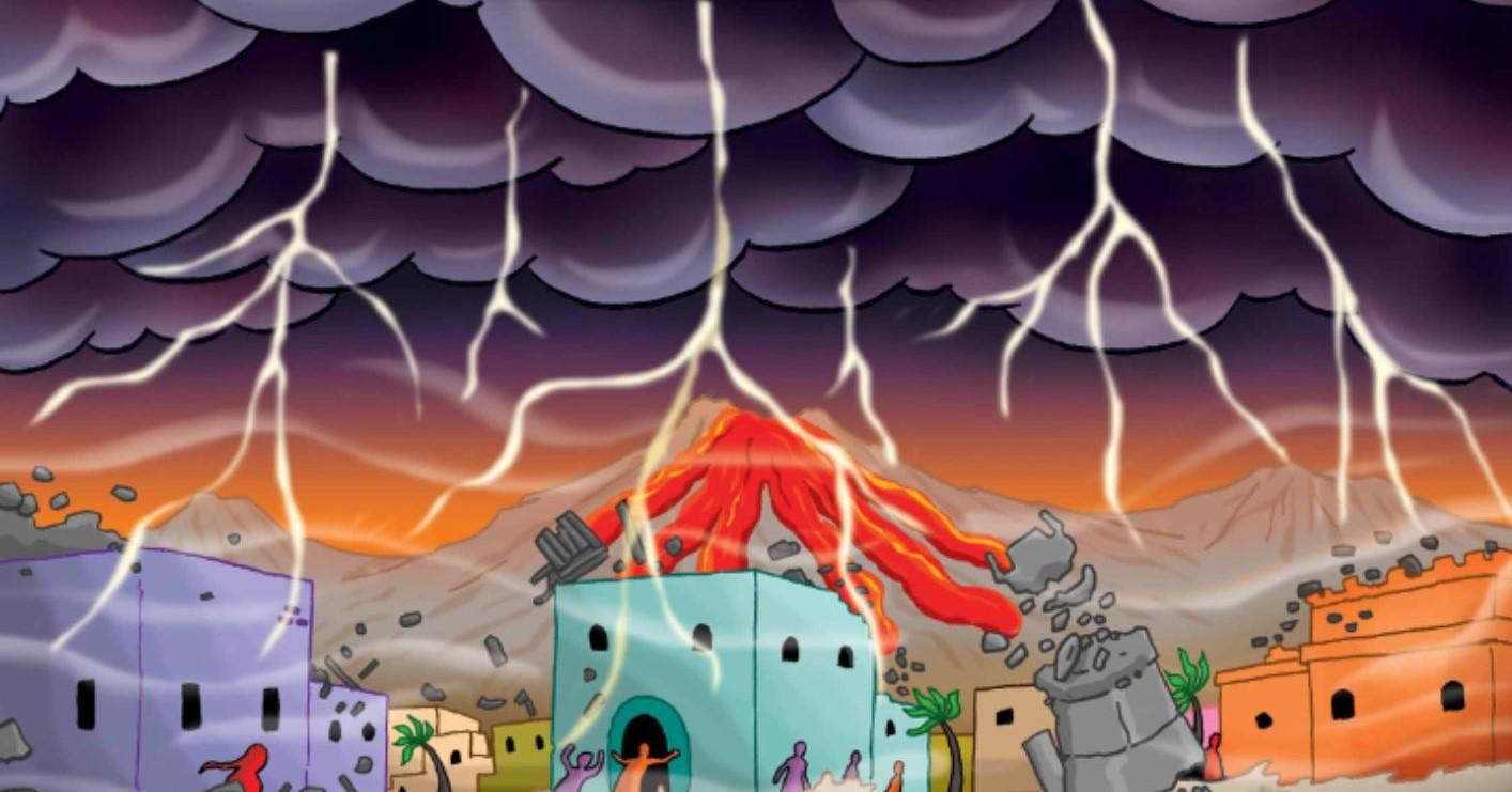 From the black cloud came lightning that struck and wiped out the 'Ad people with great force. (islamic.ebookanak.com)_11zon