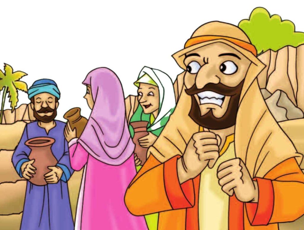 The Thamud leaders were furious and hatched a plan to kill the Prophet Shaleh. (islamic.ebookanak.com)_11zon