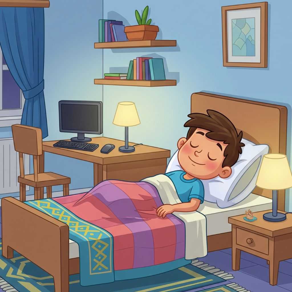 Children sleeping at night (islamic.ebookanak.com)