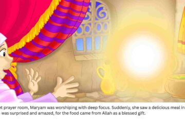 Suddenly, she saw a delicious meal in front of her.