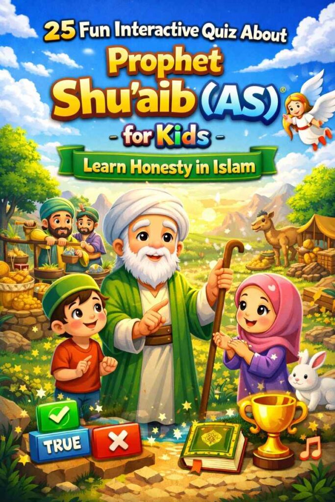 25 Fun Interactive Quiz About Prophet Shu‘aib (AS) for Kids; Learn Honesty in Islam